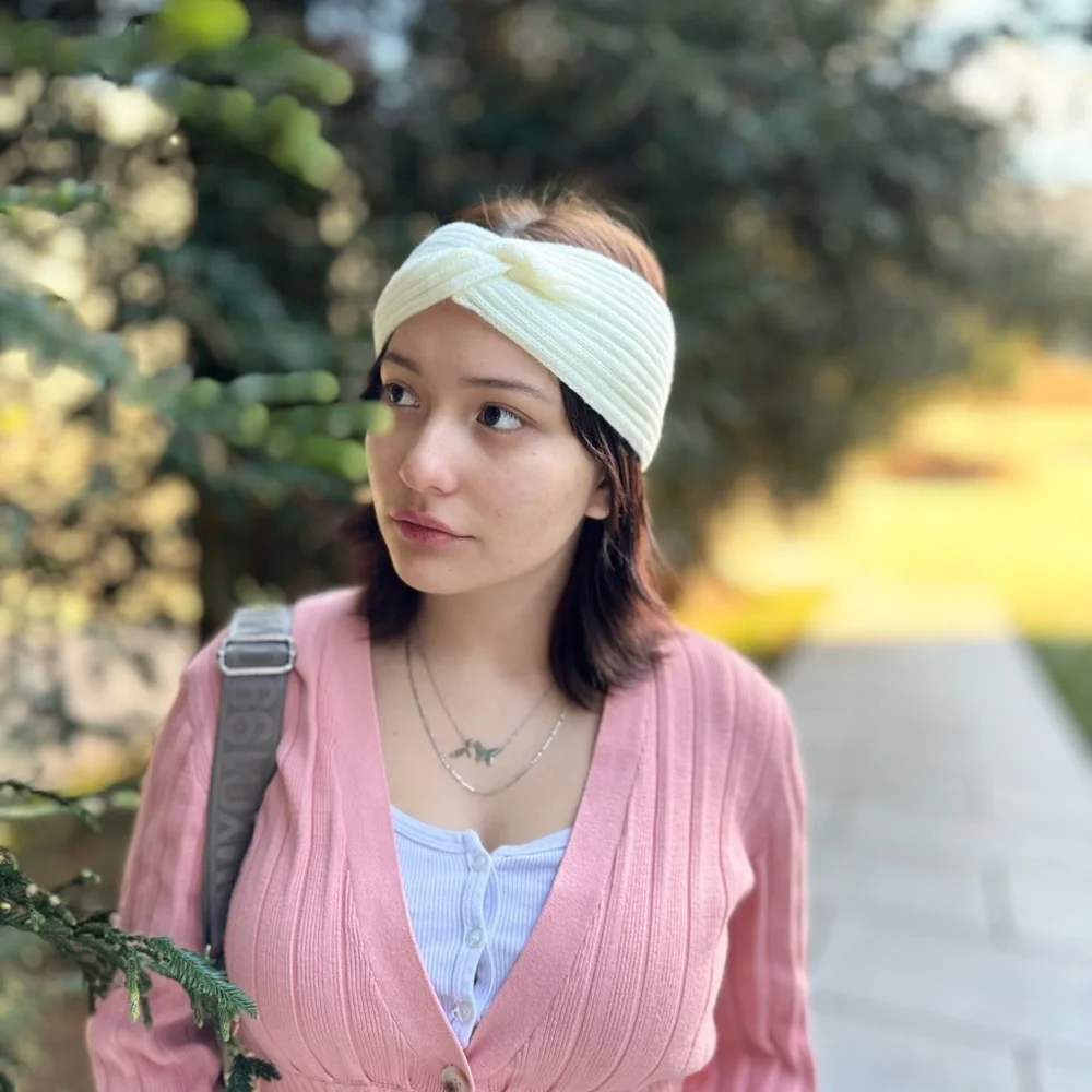 Women’s Winter Headband Ribbed Knit Twisted Knot Fall Cozy Lounge - Picture 3 of 4